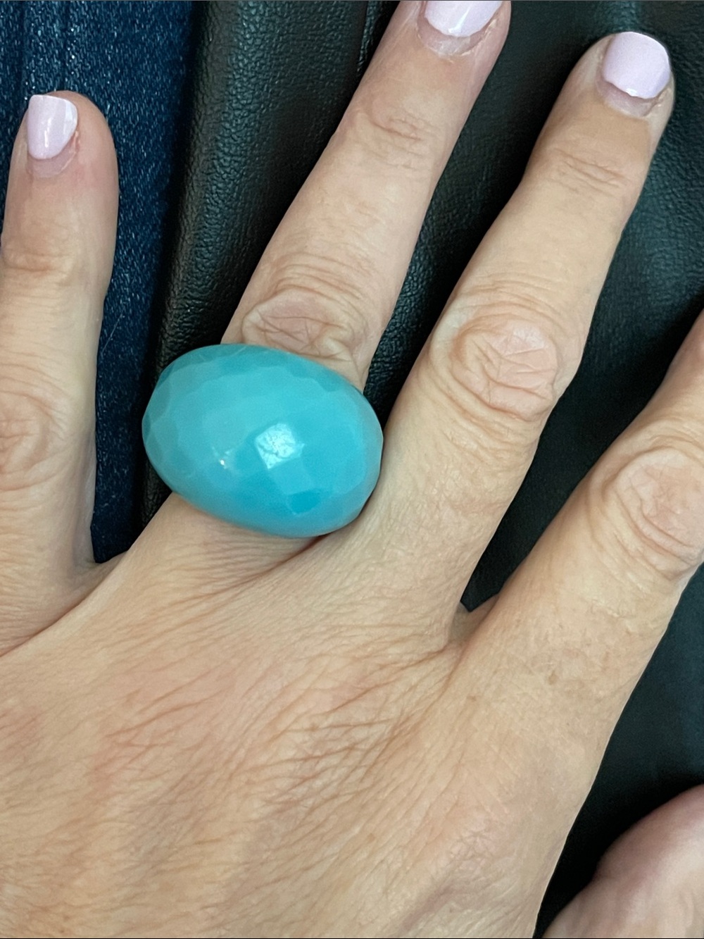 Chunky Ring in turquoise blue - Picture 5 of 5